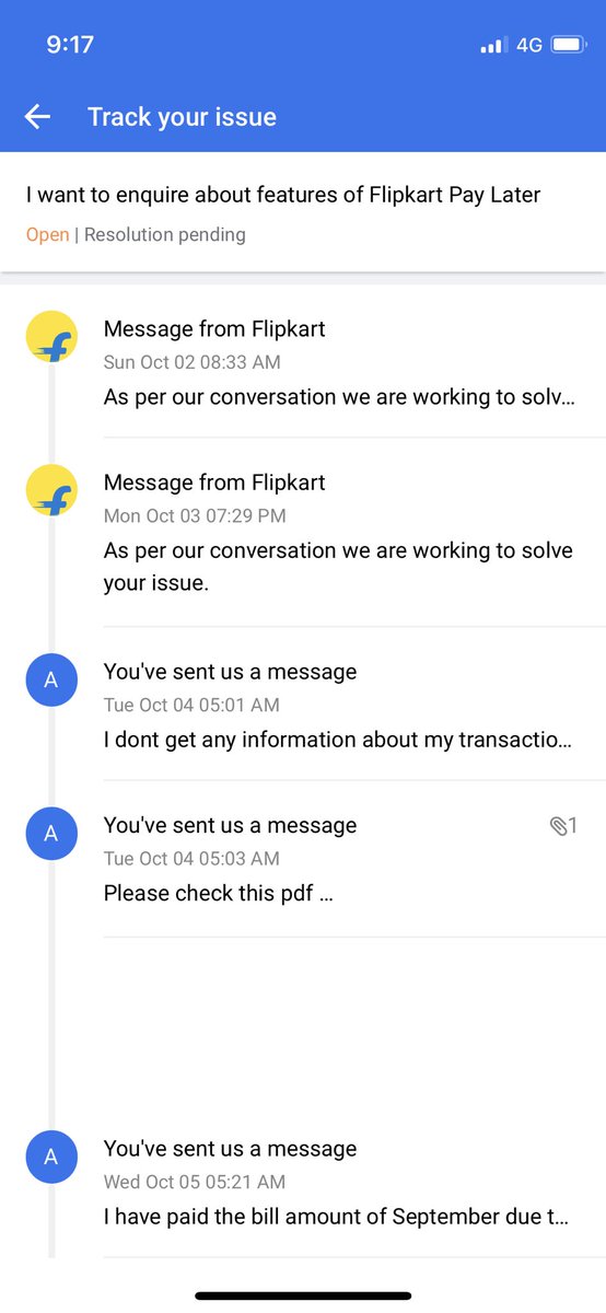 AmitSin19700848's tweet photo. Facing issue with flipkartpayl snc12sep2022 mybill amt shld be btwn2500to3000 but they increased the bill amt with 8500 and i also paid it due to credit score or fine charged after 5octbut they alws close this isue withoutanyhelp @flipkartsupport @Flipkart @consumercourtin https://t.co/qTPhccmL1Q