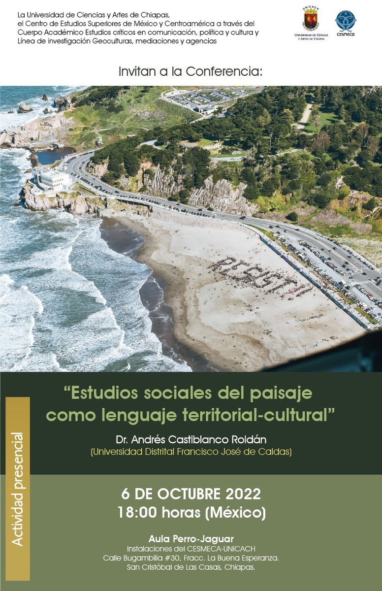 maestriainv's tweet photo. #Mañana en el marco de la estancia corta de investigación @proteoandante coordinador de nuestro programa presentará su conferencia sobre los estudios sociales del paisaje. En @cesmeca con @cidcudistrital somos @FCEdistrital @udistrital #OrgulloMISI https://t.co/dScSmB9mRX
