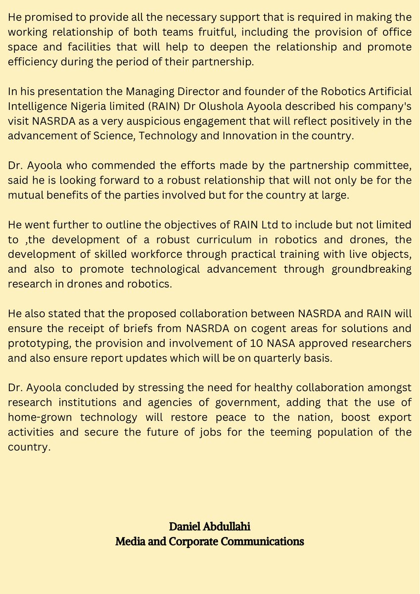 Media@NASRDA tweet media