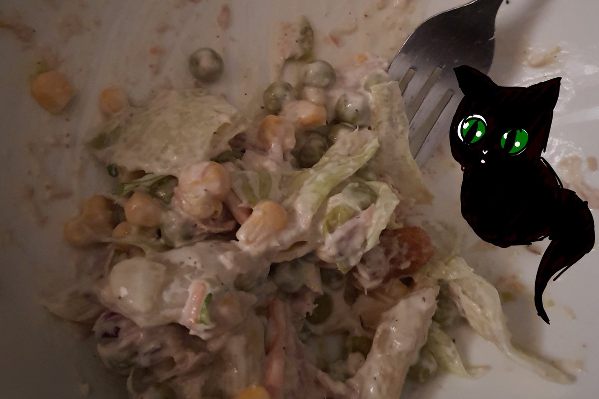 smollfried's tweet photo. I lub toona salad. https://t.co/yRJQfqTicb