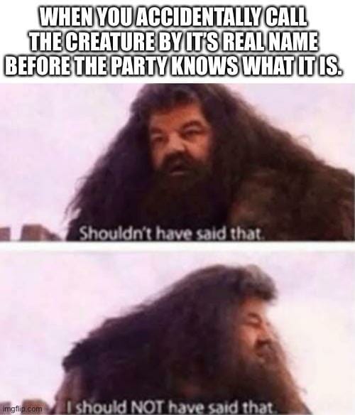 *party furiously flicking through the monster manual*
🧙🏻‍♂️⚔️⚔️
OC: Kian_Moylan
#dnd  #rpg  #5e  #dnd5e  #cosplay  #meme #druid