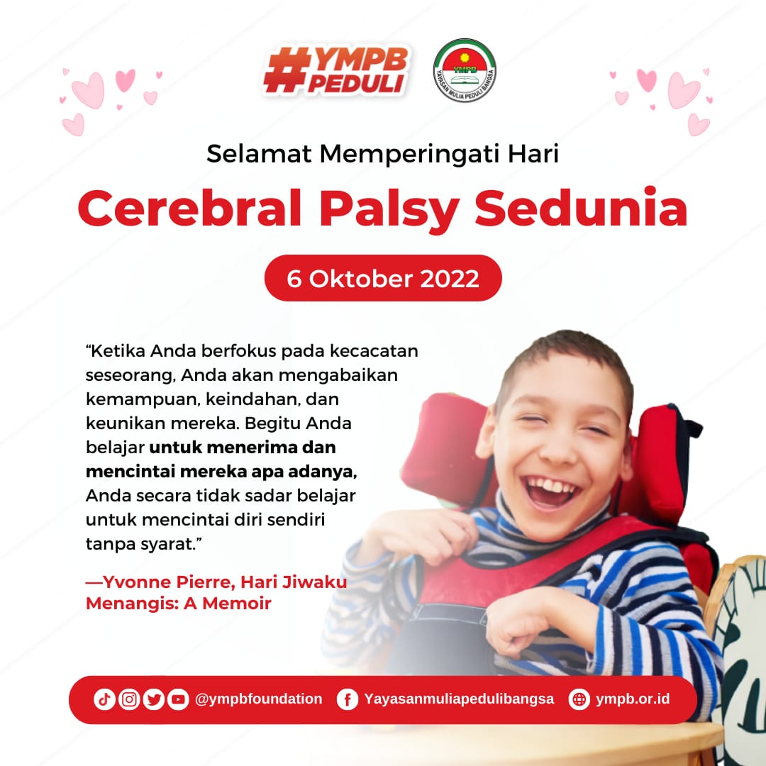 ympbfoundation's tweet photo. Selamat Memperingati Hari Celebral Palsy Sedunia
#CelebralPalsySedunia #CelebralPalsy #YMPBPEDULI #ympb #Kepedulian https://t.co/7kZaSpdzbQ