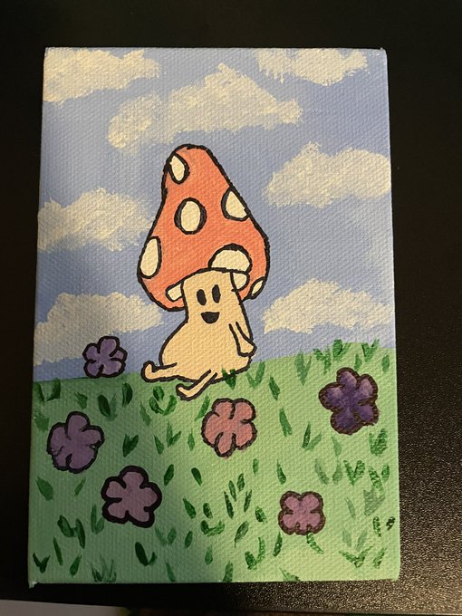One adorable mushroom 😍 painting is my favorite thing is the world . Say hello to mushy ❤️ https://t<a href="/tag/getshitdone"class="tags"><span>#getshitdone</span></a>
