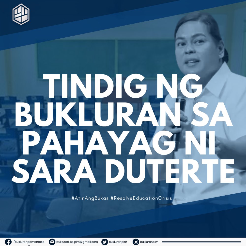 TINDIG NG BUKLURAN SA PAHAYAG NI SARA DUTERTE

Basahin ang buong pahayag:
bit.ly/3EjPkHi

#AtinAngBukas