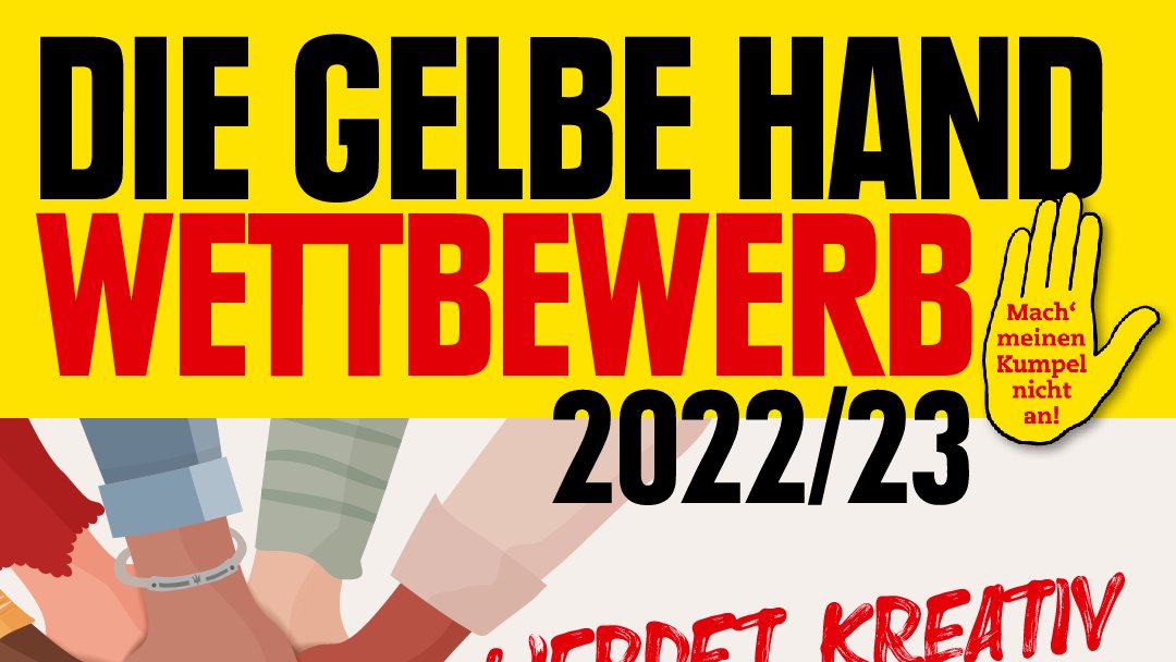 NggOst's tweet photo. 📣Aufruf an Berufsschüler*innen, Auszubildende und die Gewerkschaftsjugend. #gelbehand: Mit kreativen Projekten und Aktionen ein Zeichen für Vielfalt und Solidarität, gegen Rassismus und Rechtsextremismus setzen. 📌Einsendeschluss: 15. Januar 2023.
Mehr➡️https://t.co/eYnwFgwbZH https://t.co/fynKl0yMQZ