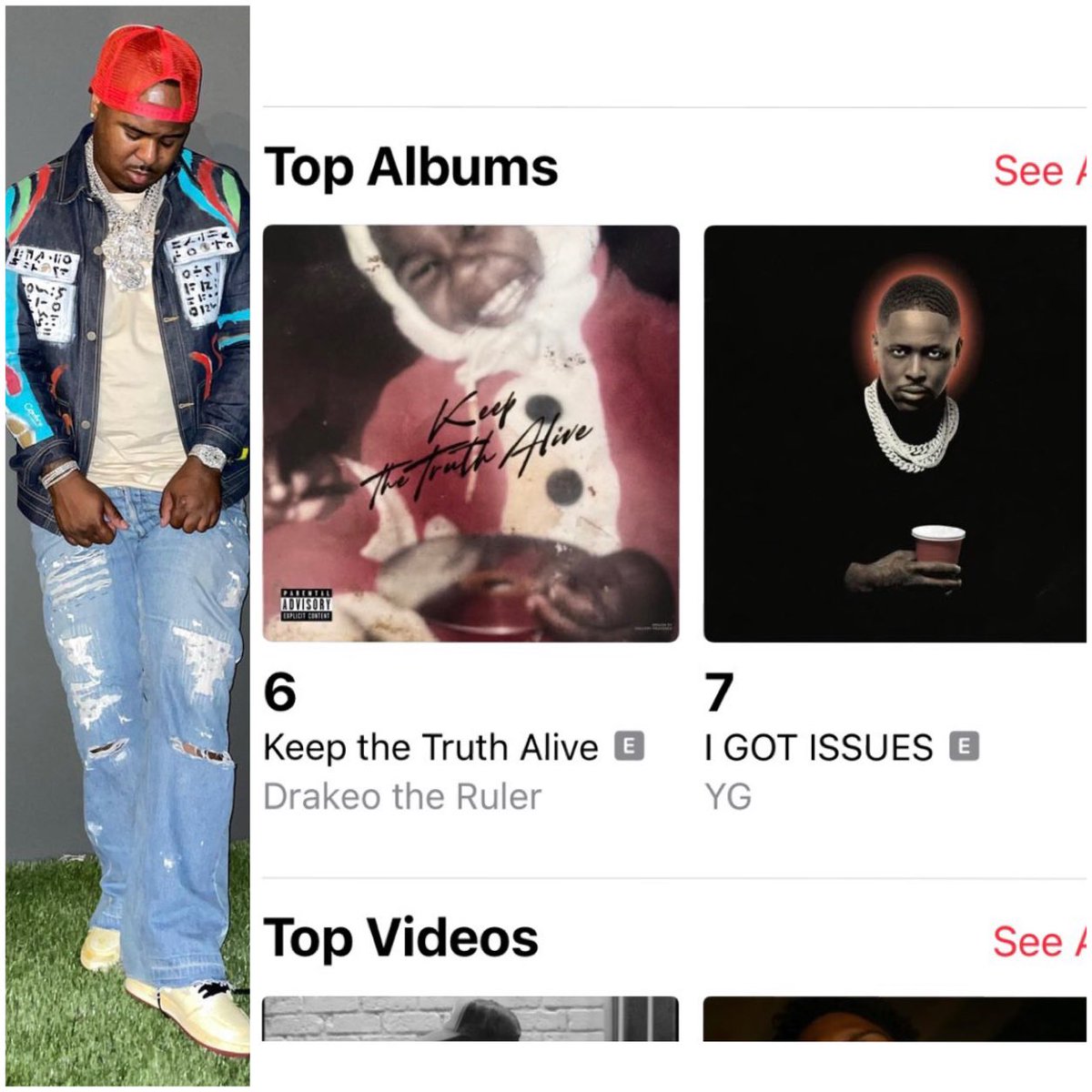 DrakeoTheRuler’s Album “Keep The Truth Alive” Peaked At #6 On The Charts For Top 100 Albums