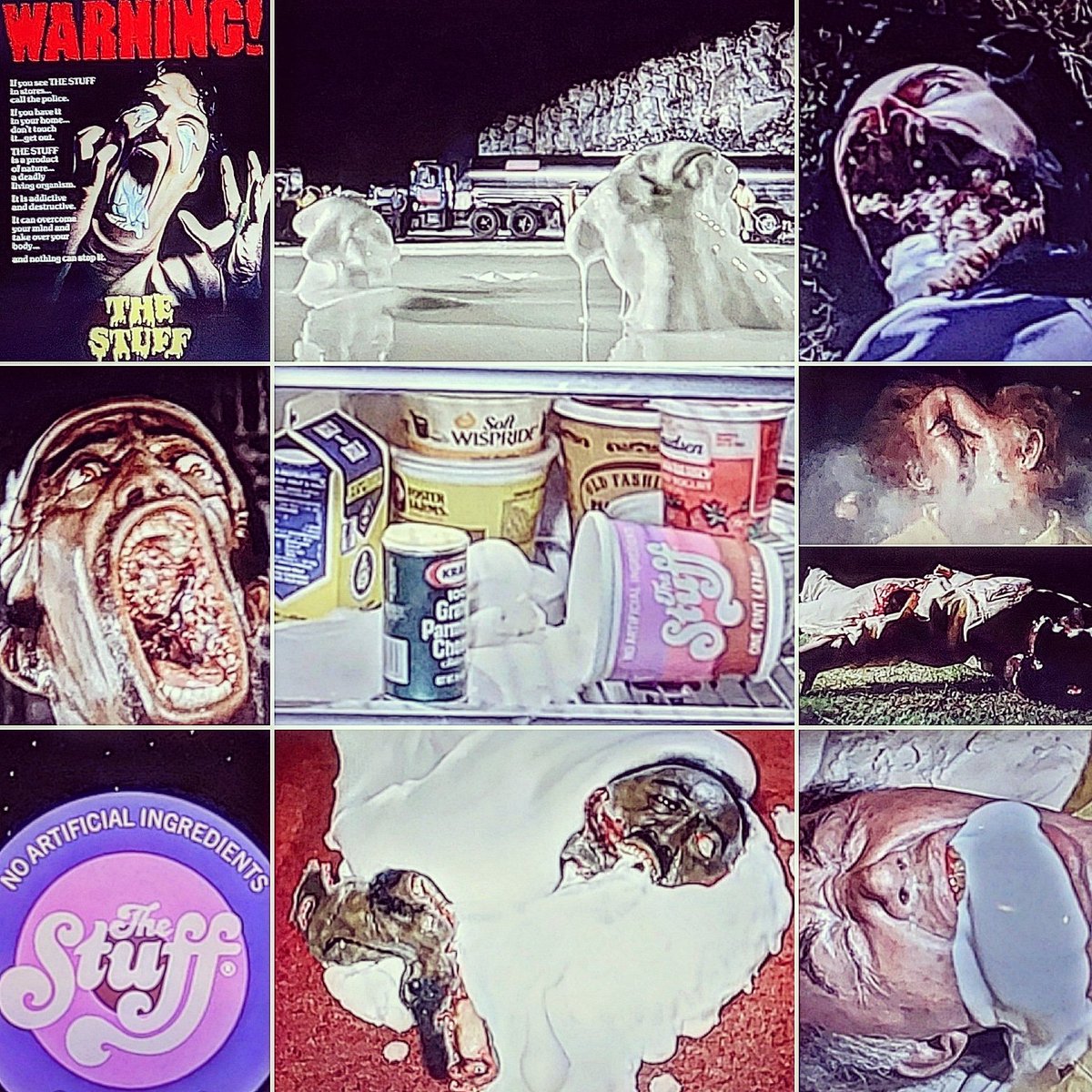 owikj's tweet photo. #31horrorfilms31days #octoberhorrormoviechallenge : Day 6 - #thestuff 🎃📼💿💻

#satire #consumerism #killerdessert #larrycohen #aliensubstance #garrettmorris #chocolatechipcharlie #explodinghead #noartificialingredients #michaelmoriarty #rippaulsorvino #bloodandgore https://t.co/bto7MhWJPd