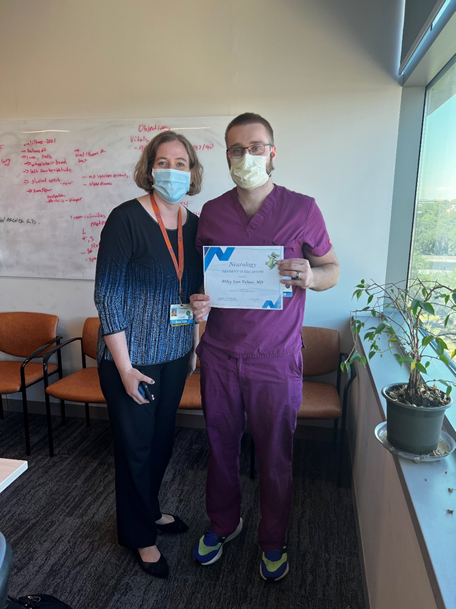 UFNeuroRes's tweet photo. Congratulations to our Sept UF Neuro Resident of the Month - PGY2 Riley Van Velsor! Riley was nominated for consistently going the extra mile for his patients on the General service last month. Great job, Riley!😎🐊🧠🎉 @MichaelOkun @Michael_Jaffee @elsarovansmd @MeghanHumbert1 https://t.co/fdgIfqm6T4