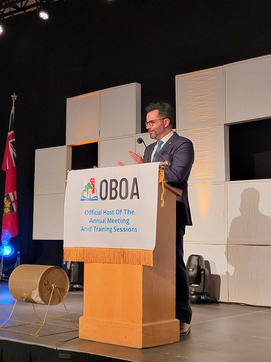 OntarioHBA's tweet photo. This evening, OHBA CEO @lucabucci88 addressed the Ontario Building Officials Association in Hamilton. Luca spoke to the positive collaboration between our organizations and OHBA's 5 Priority Actions for Increasing Housing Supply. #onpoli 🏘 https://t.co/j9jfvHuC9O