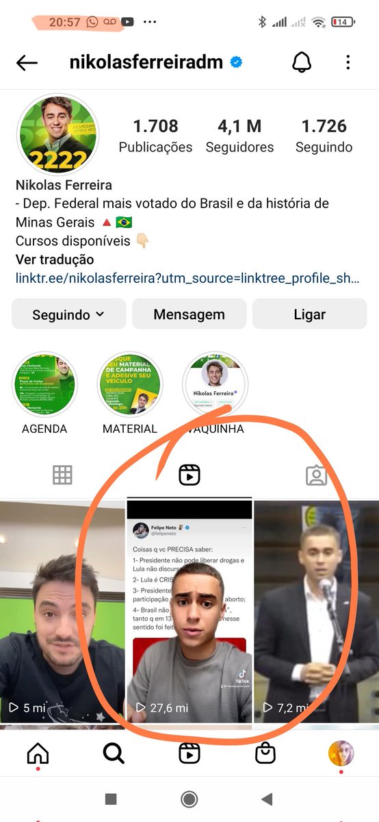 taoquei1's tweet photo. Nelipe feto, views de vídeos somados com artistes e velha mídia divulgando: 9 milhões de views.
Nikolas Ferreira, sozinho: 27,6 milhões de views.
Agora me diga, quem é insignificante?
A juventude entra numa nova era... https://t.co/pDxZnb6A8c