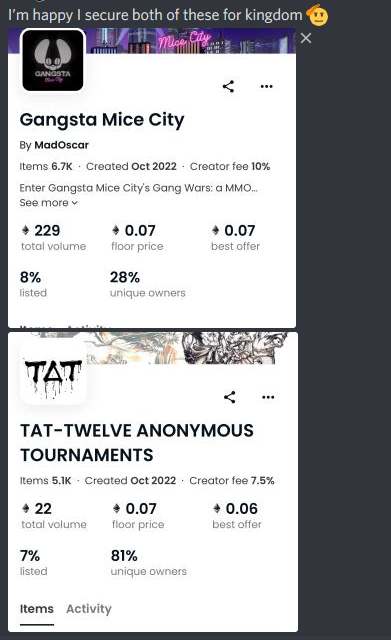 4 Great Success Pictures 📈
1 🔥🔥Alpha Caller 

<a href="/KingdomNFT/">KingdomNFT</a> has alpha, WL opportunities and crypto calls! Macro or micro economics, the team has your back 

🏰
