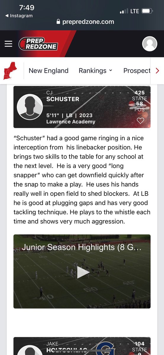 CJ Schuster 2023 (@cjschuster23) on Twitter photo Thank you <a href="/PRZNewEngland/">Prep Redzone New England</a> for the recognition!
<a href="/LASpartansFB/">Lawrence Academy Fball</a>
<a href="/SpecialTeamsU/">Special Teams U™</a>
<a href="/PrepRedzone/">Prep Redzone 🏈</a> Thank you <a href="/PRZNewEngland/">Prep Redzone New England</a> for the recognition!
<a href="/LASpartansFB/">Lawrence Academy Fball</a>
<a href="/SpecialTeamsU/">Special Teams U™</a>
<a href="/PrepRedzone/">Prep Redzone 🏈</a>