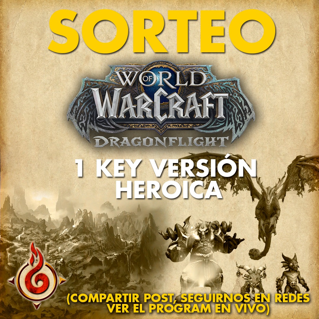 Aun no tenes Dragonflight y te gustaría participar por una clave? 🎁🐉
SORTEO #Dragonflight EDICIÓN HERÓICA🎉

Para participar:
✅Follow @MdFPodcast 
❤️Like 
🔁Compartir
🔥 Estar en vivo en el stream

Se sortea el 10 de Octubre
<a href="/WarcraftLATAM/">Warcraft LATAM</a> 

tinyurl.com/445m5fj2