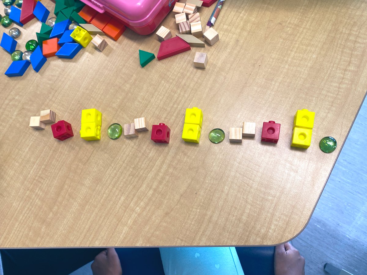 mlle_fsl's tweet photo. Today, our #mindson activity was to create complex repeating patterns with multiple changing attributes, after reviewing what an attribute is and co-creating a list of attributes. Then, we dove into authentic group action tasks before individual practice. #math @shcsparis https://t.co/DuUf4Aq5OI