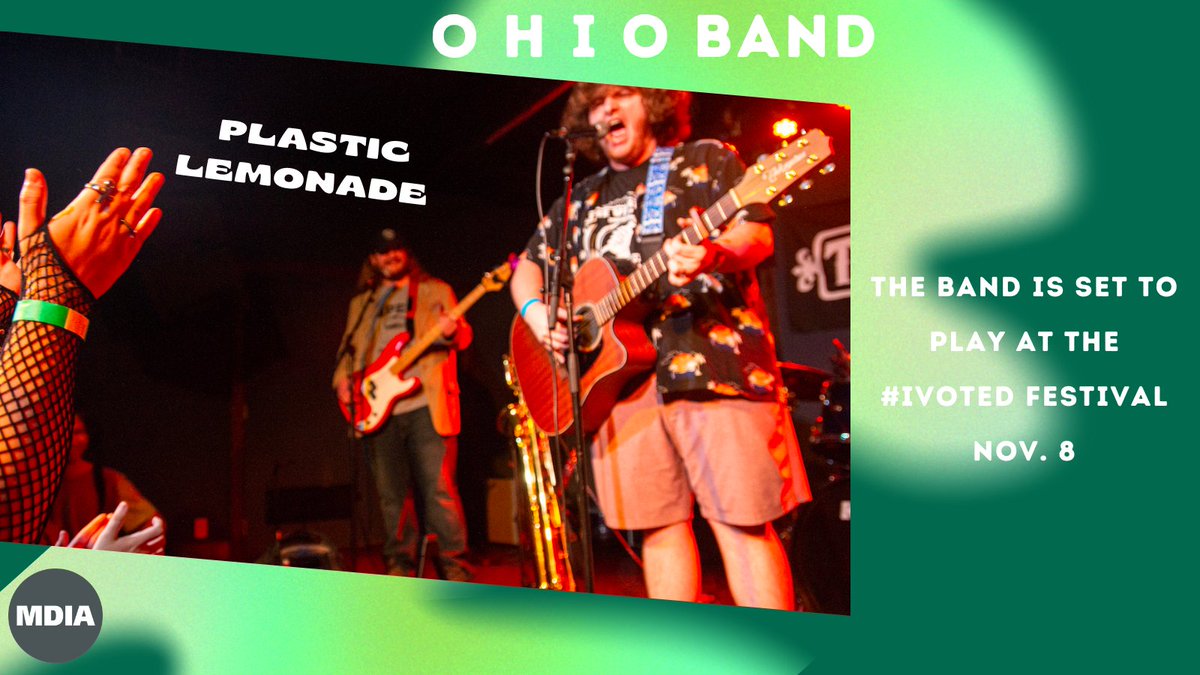 OU_MDIA's tweet photo. Happy Wednesday! 

Native Athens band, Plastic Lemonade is set to play at the #iVoted Festival November 8! Six OHIO students comprise this eight person "folk funk" band. "Ready to rock and vote!"

Click the link for the full story on the band
https://t.co/Bvuyjy0Y8l https://t.co/lT7XcVBv5L