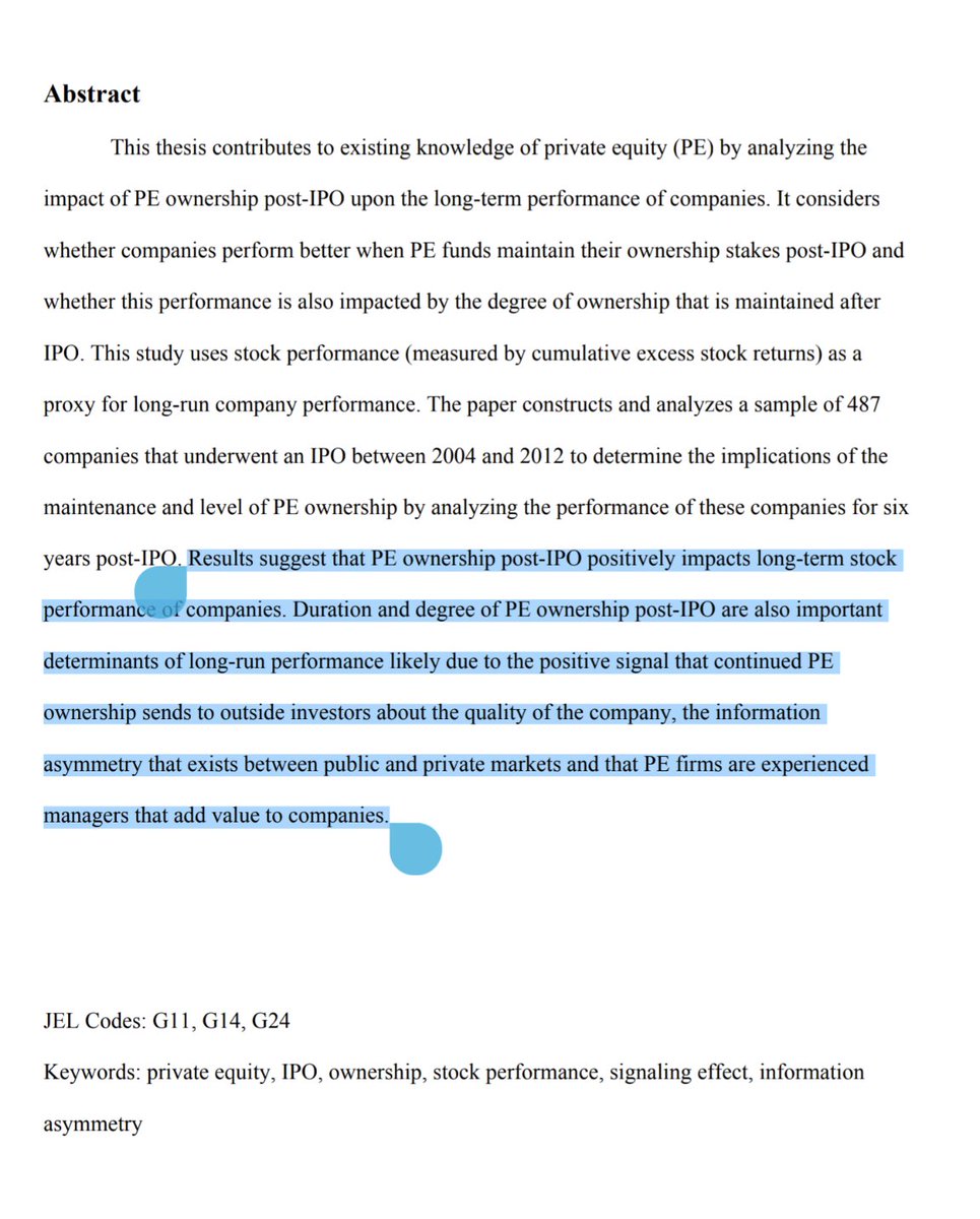 AnthPB's tweet photo. @ChairliftCap Hit rate of stocks that outperform after IPO (or re-IPO) from private equity ownership isn't as low as you'd think, but it's no slam-dunk (https://t.co/ZMdPldsQBA)...
$inst $dnkn $avgo $cmg $dell come to mind...
https://t.co/m3JxIuKmRc #PE #LBO #excessreturns $study https://t.co/LdqToxJ2Gd