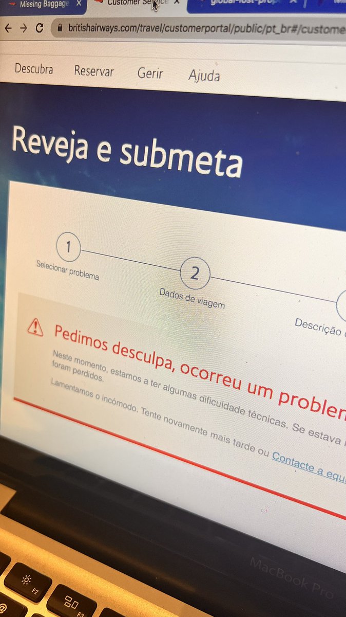 Garciafalcao's tweet photo. .@British_Airways after all of my 10 attempts to report my missing luggage through your website, I’ve received the same message saying there’s been an issue, my items have been lost since September 17 and I’ve had no assistance at all! #bafails #basucks https://t.co/eXvlMlY6B4