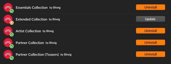 circuit_breaks's tweet photo. @Bitwig #feelsbadman bought in two weeks ago thinking I'd get any upgrades available, but now I get a big notice that packages can be updated that ...can't be. :| https://t.co/4wrtUMH8L3