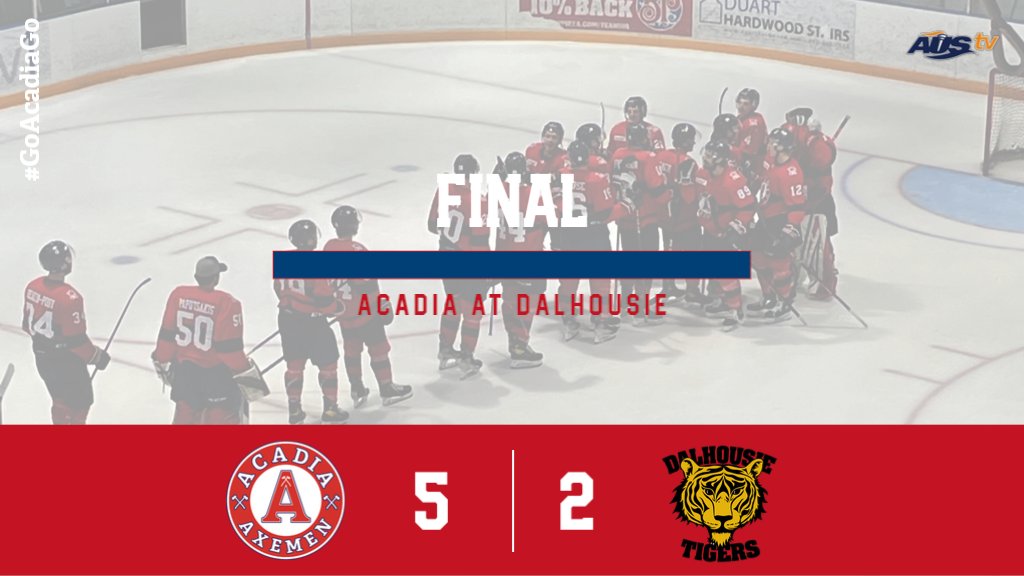 The final buzzer sounds on this game as your <a href="/AcadiaAthletics/">Acadia Athletics</a> Axemen down the <a href="/DalTigers/">Dal Tigers</a> 5-2 in the season opener in Halifax. 
Bailey Peach with 2 goals, singles to McMaster, Kidney &amp; Mainolfi. McCollum with the win in net for Acadia. Final shots 45-19 for the Axemen.
#GoAcadiaGo