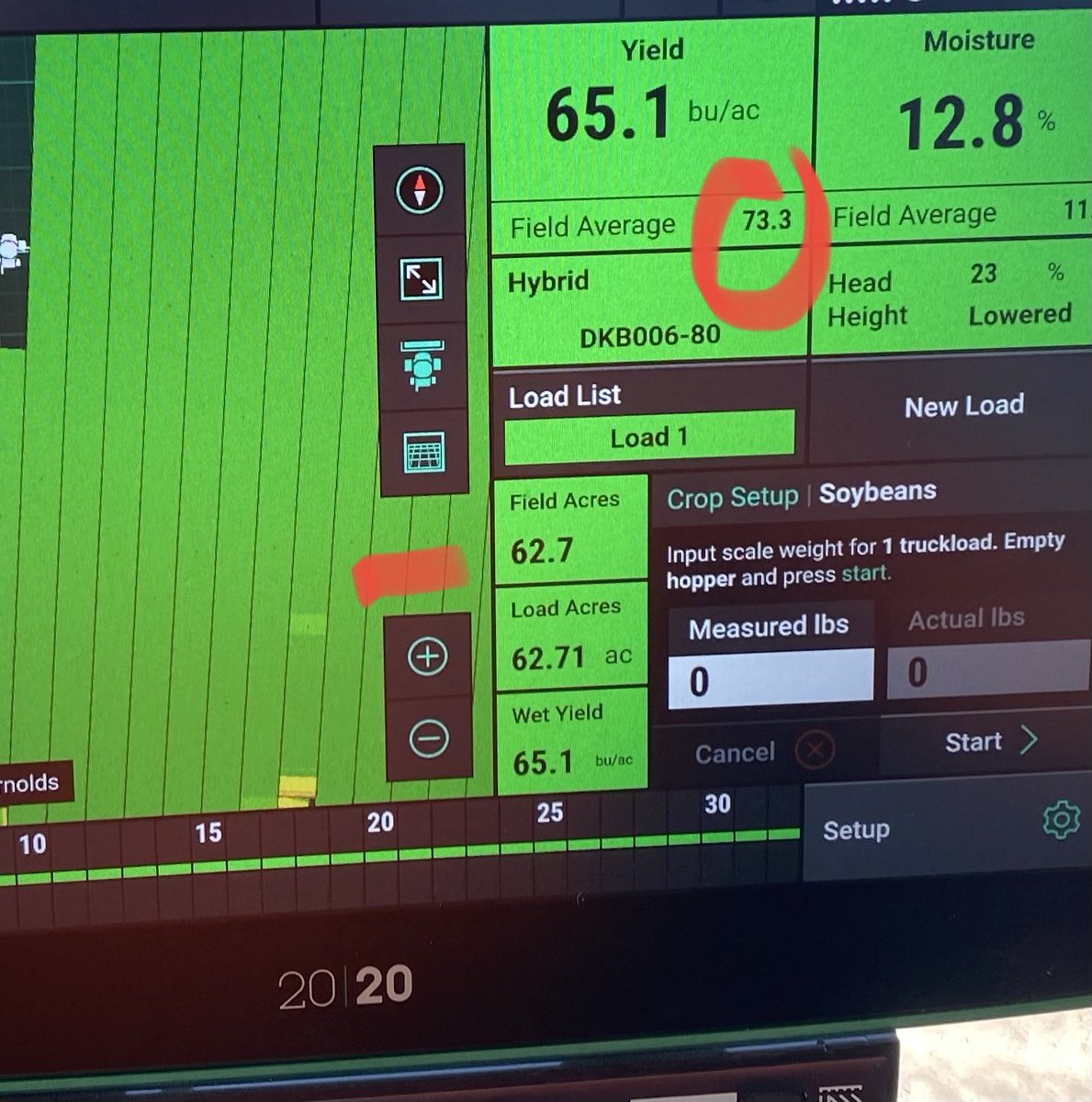 So this what 65bu beans look like in Manitoba! Dekalb B006-80 rocking our world with some pretty solid #’s . Check out my field avg on this 63 acre area in the field…⁦<a href="/DEKALB_Canada/">DEKALB Canada</a>⁩ ⁦⁦<a href="/AgassizSeedFarm/">Agassiz Seed Farm</a>⁩ ⁦<a href="/PrecisionPlant/">Precision Planting</a>⁩