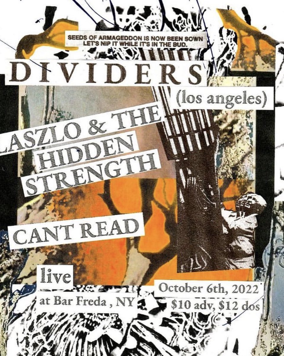 Making my bass debut in Can’t Read at Bar Freda in Ridgewood tomorrow