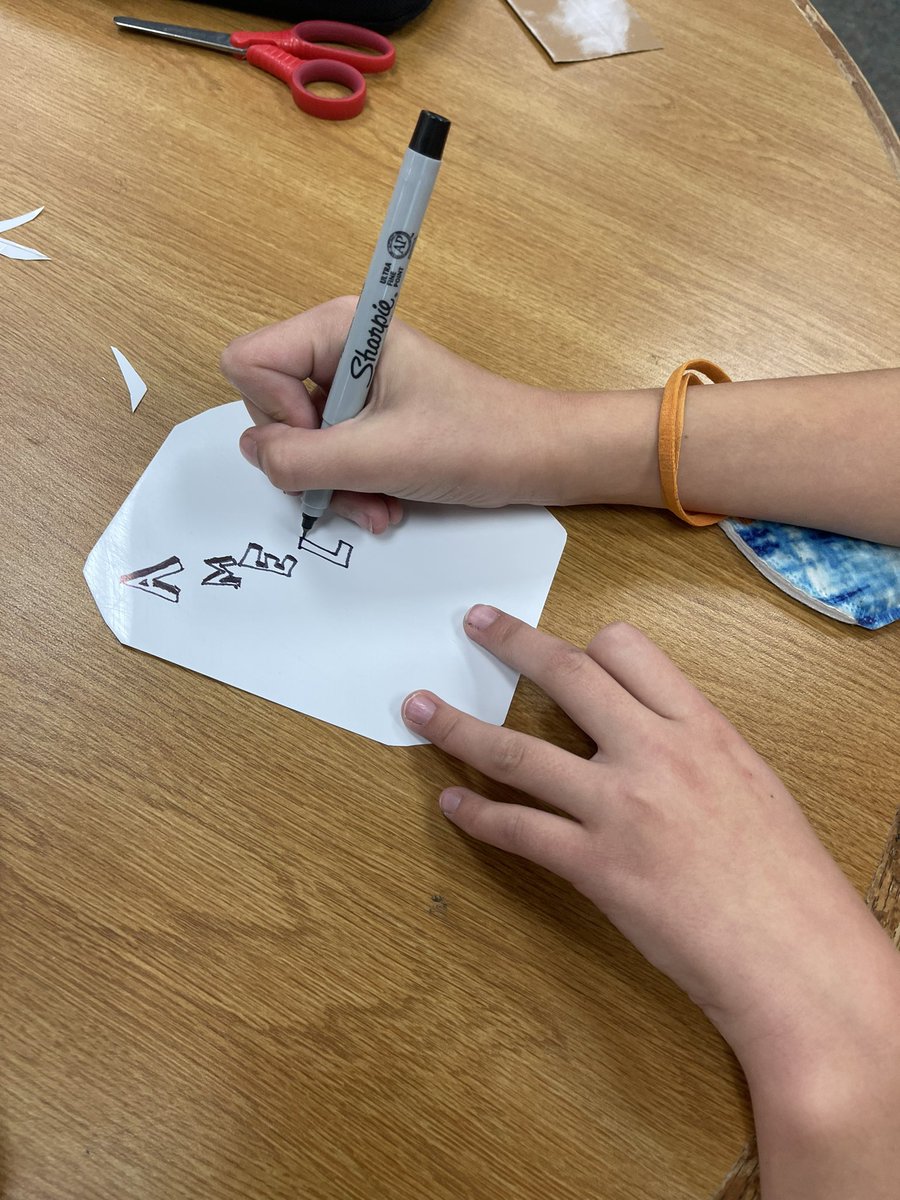 MrsSpatzek's tweet photo. Names are important. They identify who we are. Third grade annual shrinky dink Chromebook case charm. #cplearns #d102 https://t.co/l3HiQv21l7