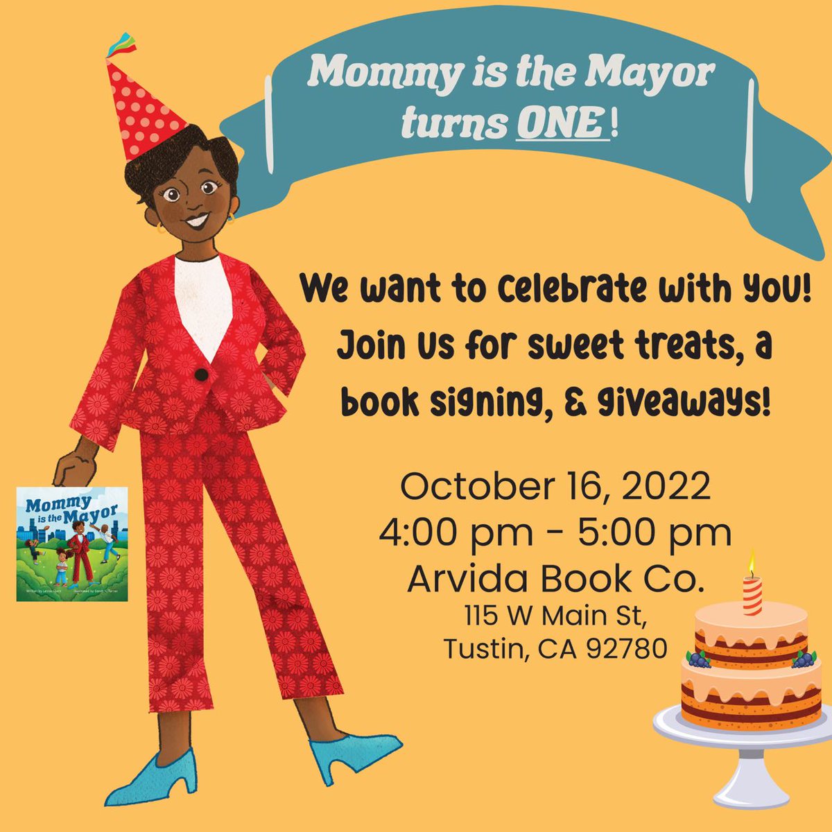 LetitiaCClark's tweet image. It’s been 1 year since Mommy is the Mayor launched! Come celebrate with us at our Book Birthday Party!