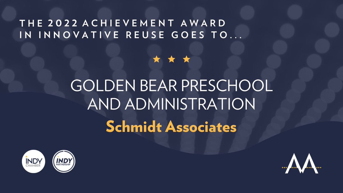 IndyChamber's tweet photo. Congratulations to @Schmidt_Assoc, our #AchievementAward winner in the #InnovativeReuse category at the #MonumentalAwards!
@IndyPartnership https://t.co/SlQMq5V0Ou