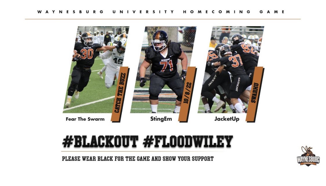 Blackout this Saturday for homecoming!
#BlackOut #FloodWiley