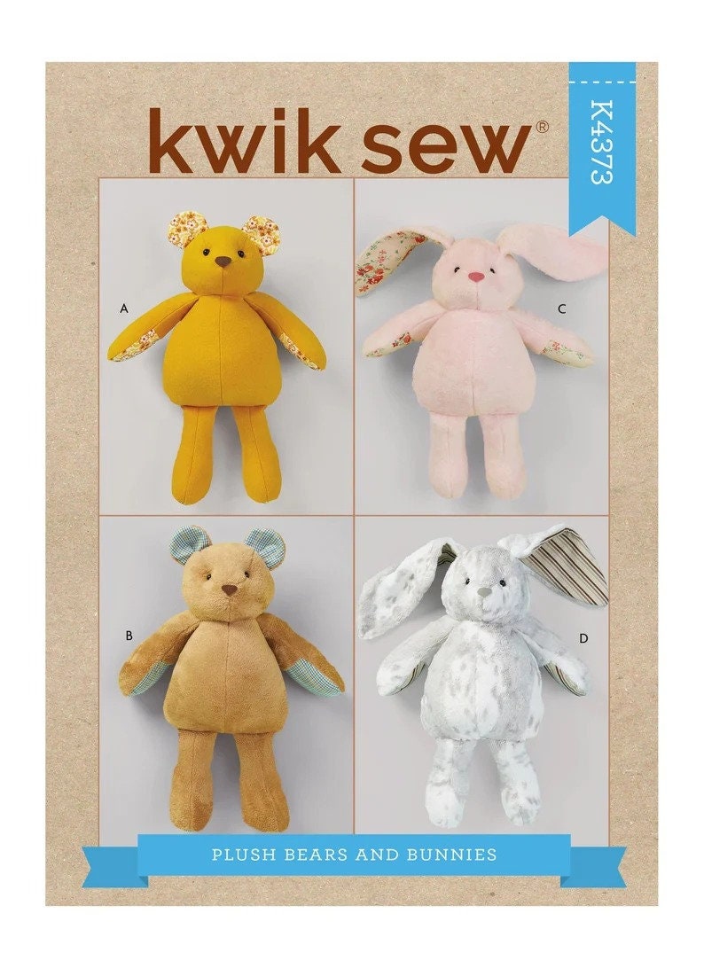 Excited to share the latest addition to my #etsy shop: PLUSH BEARS and BUNNINE, Sewing Pattern by Kwik Sew R10872 / 4373 etsy.me/3McJY2k #halloween #sewing #tlcstreasures #kwiksewr10872 #kwiksew4373 #plushrabbit #plushbunny #plushpattern #plushbear