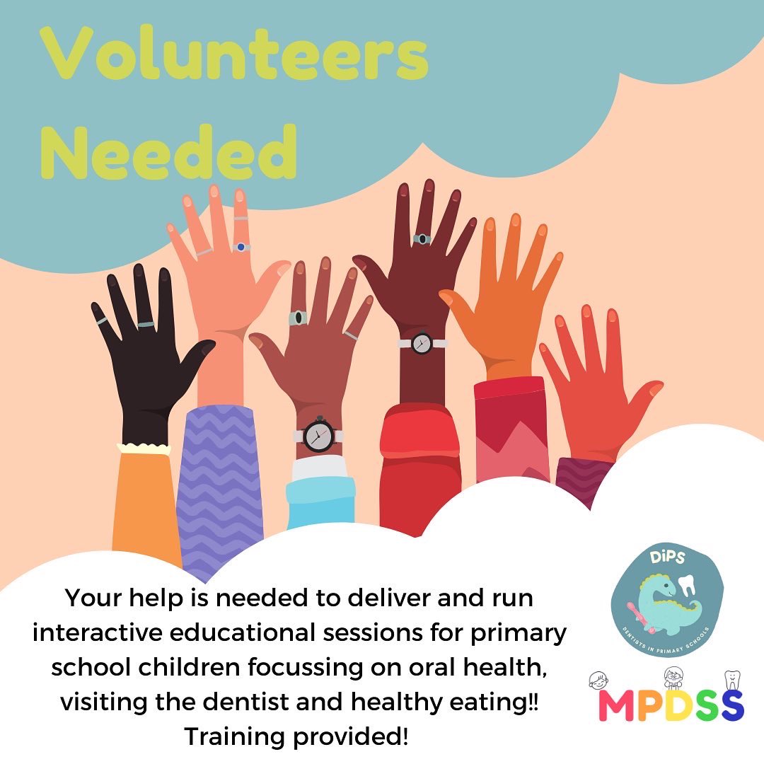 mpdssoc's tweet image. VOLUNTEERS NEEDED! 🙋🏻‍♀️🌈

MPDSS are currently looking for dental and bioscience students to help with our project DiPS ‘Dentists in Primary Schools’! 🦕🦷

This is a great opportunity so don’t miss out! 🫶🏼

Deadline: Friday 14th October

LINK IN BIO 🔗