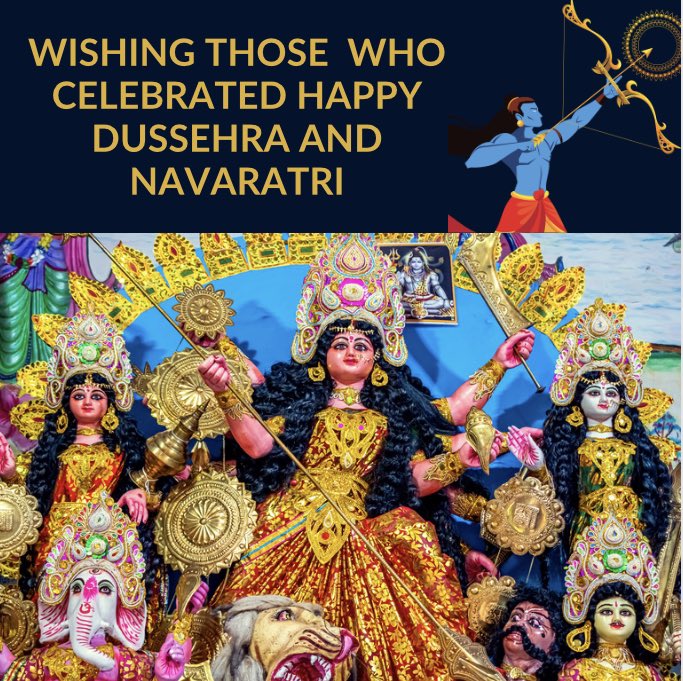 TheAAIRE's tweet photo. AAIRE hopes those who celebrate have had a festive #Navatri! Spanning 9 nights biannually, Navatri celebrates the goddess Mahadevi& ends in the celebration of #Dussehra. Navatri is observed differently in various regions of #India:some #fast, while others dance and #feast. #hindu https://t.co/yuiDswYiLJ