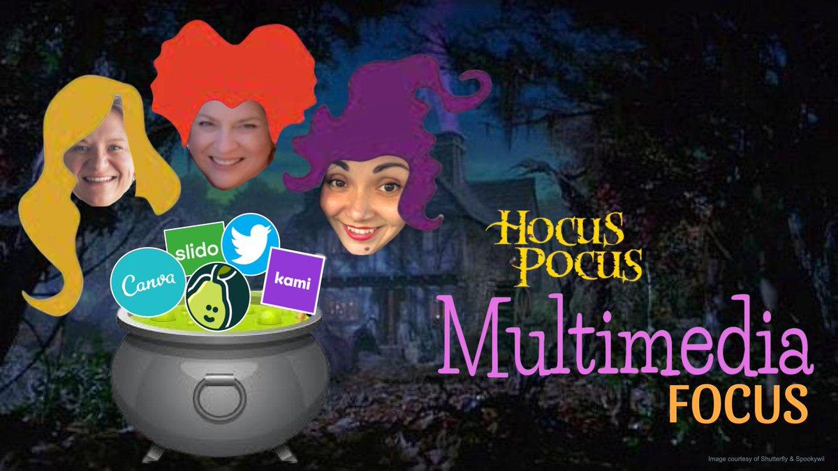 GinaInTech's tweet photo. The Digital Learning Teacher Leaders are ready to #PutASpellOn a campus near you! 'Hocus Pocus- Multimedia Focus' is the theme for our 10/20 PL session.  We will explore apps &amp; extensions as well as @PearDeck @KamiApp @canva @Slidoapp &amp; @Twitter! @GCISD @GCISDigital #DLTL https://t.co/n3Num3iI1R