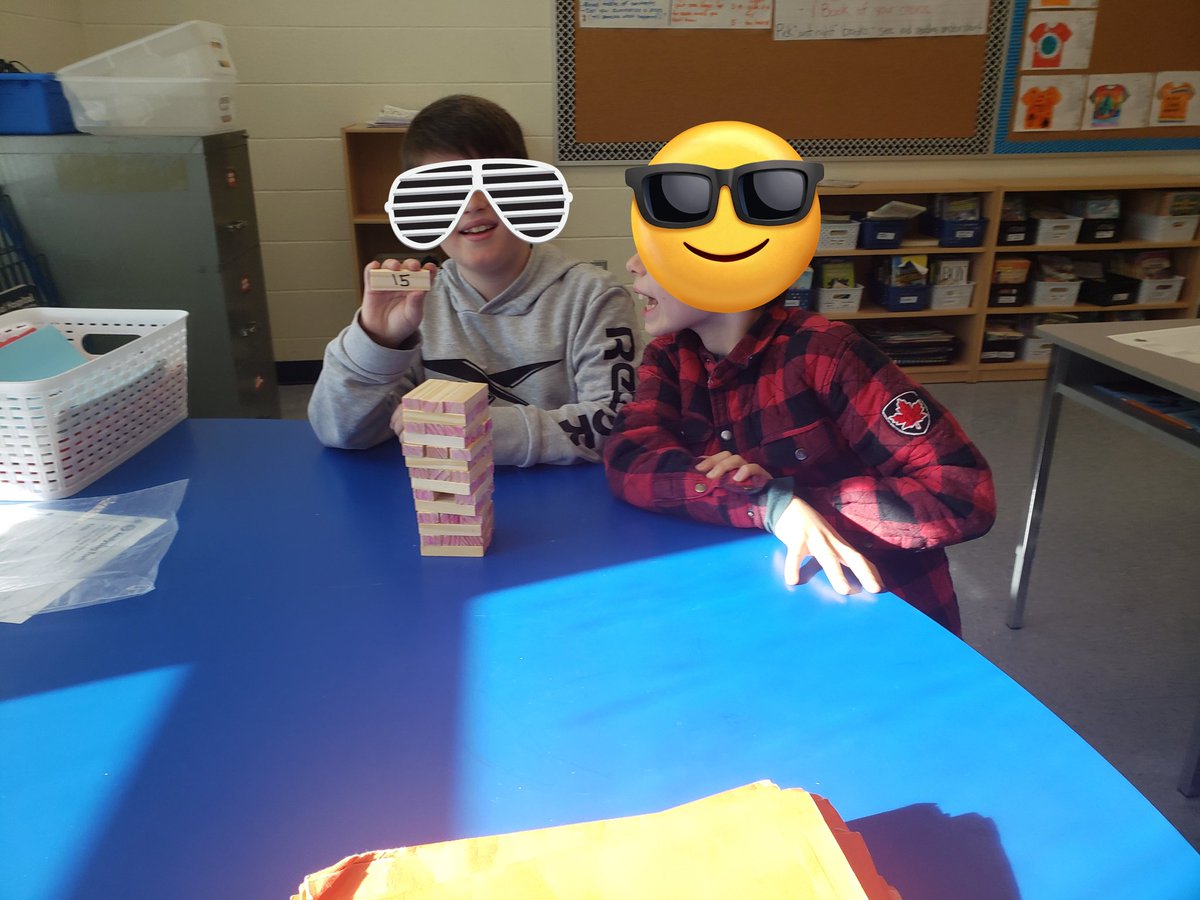 BrookeHaggith's tweet photo. Students enjoyed engaging in Jenga with numbered pieces to review numbers 1-20 "en Francais". @RoyalRoadsPS @TVDSBFSL https://t.co/vxGvrTFrR6