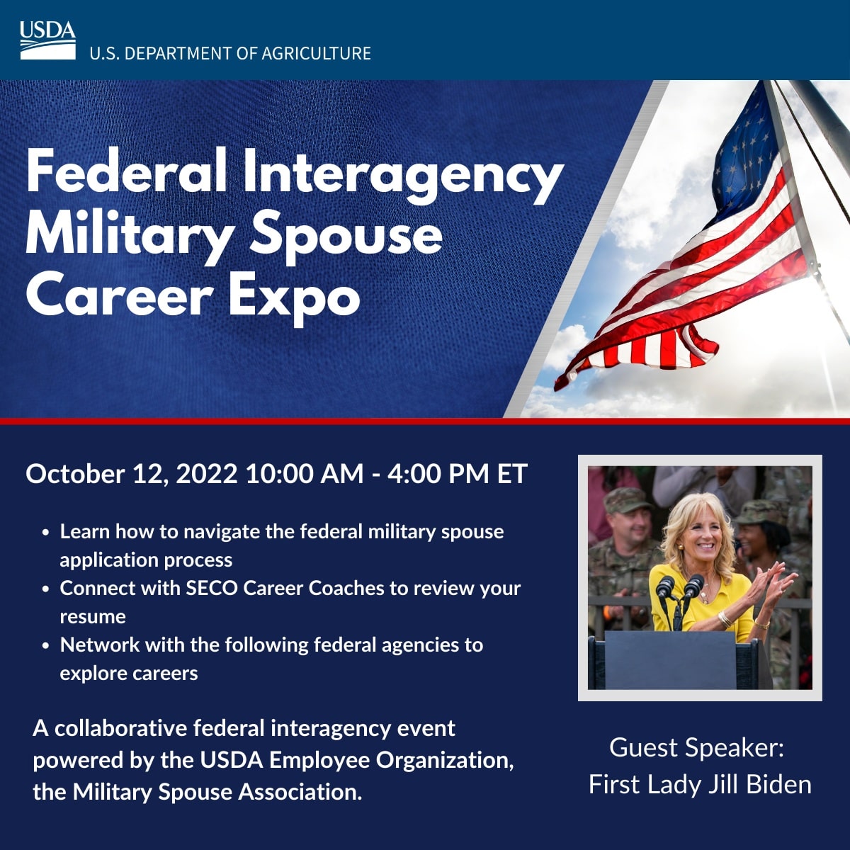 NicoleLeth2's tweet photo. As a fellow military spouse, I am incredibly proud our Wellness Centers are a part of this effort!  Military spouses are invited to register for the first ever Federal Interagency Military Spouse Career Expo being held on October 12th, 2022 from 10am-4pm ET! @DoD_DHA @USAPHC https://t.co/7hExVKVeGM
