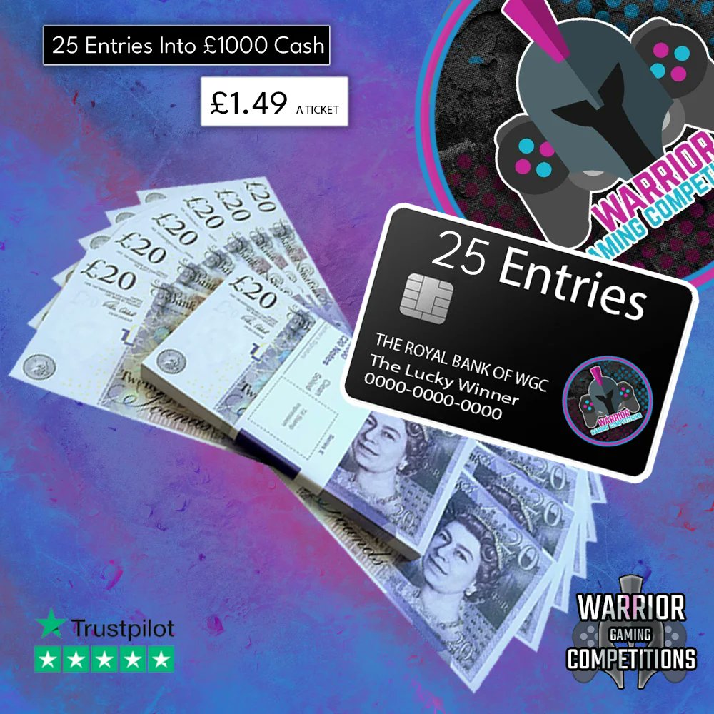 Warrior_comps's tweet photo. Congrats to our winners last week: 
Vicci Mason won the Quick £50 with ticket number 23. 
Paul Poulton won the Harry Potter Potion Lamp with ticket number 73 AND 25 entries into the £1k Draw with ticket number 87

https://t.co/ByQkEmHf5E https://t.co/dnG5HPlH8A