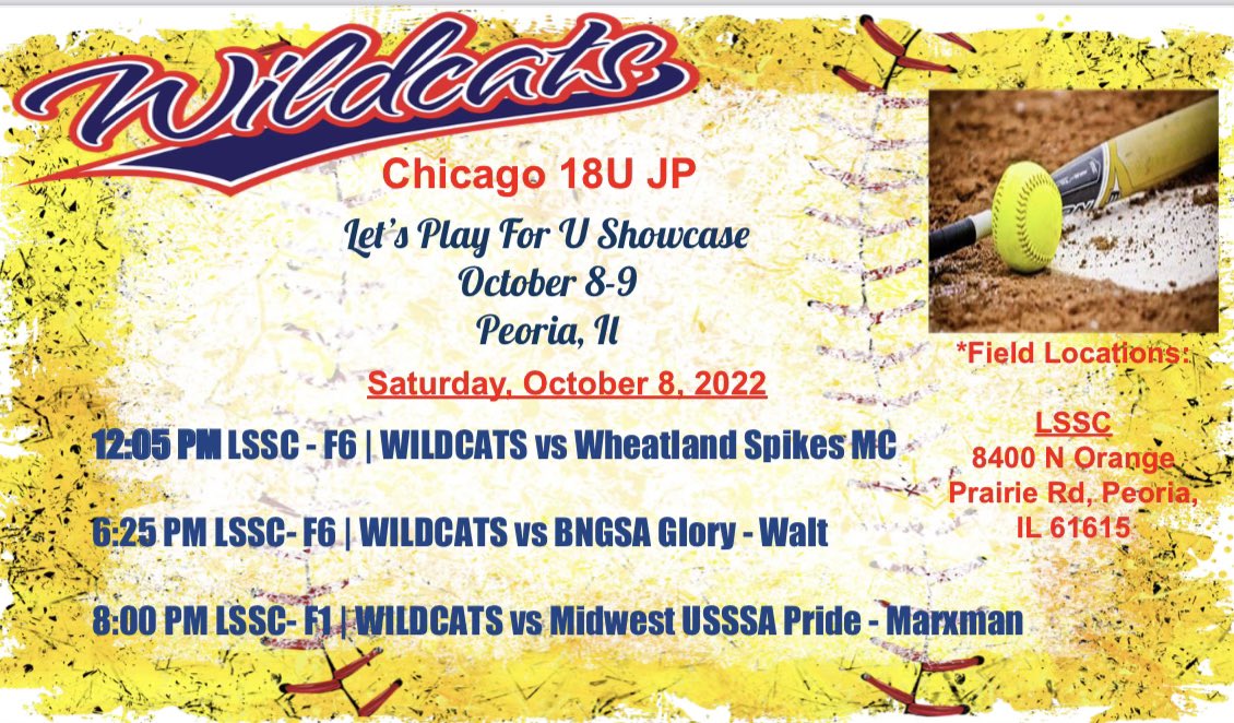 Come check out Wildcats 18u JP in action in Peoria this weekend!