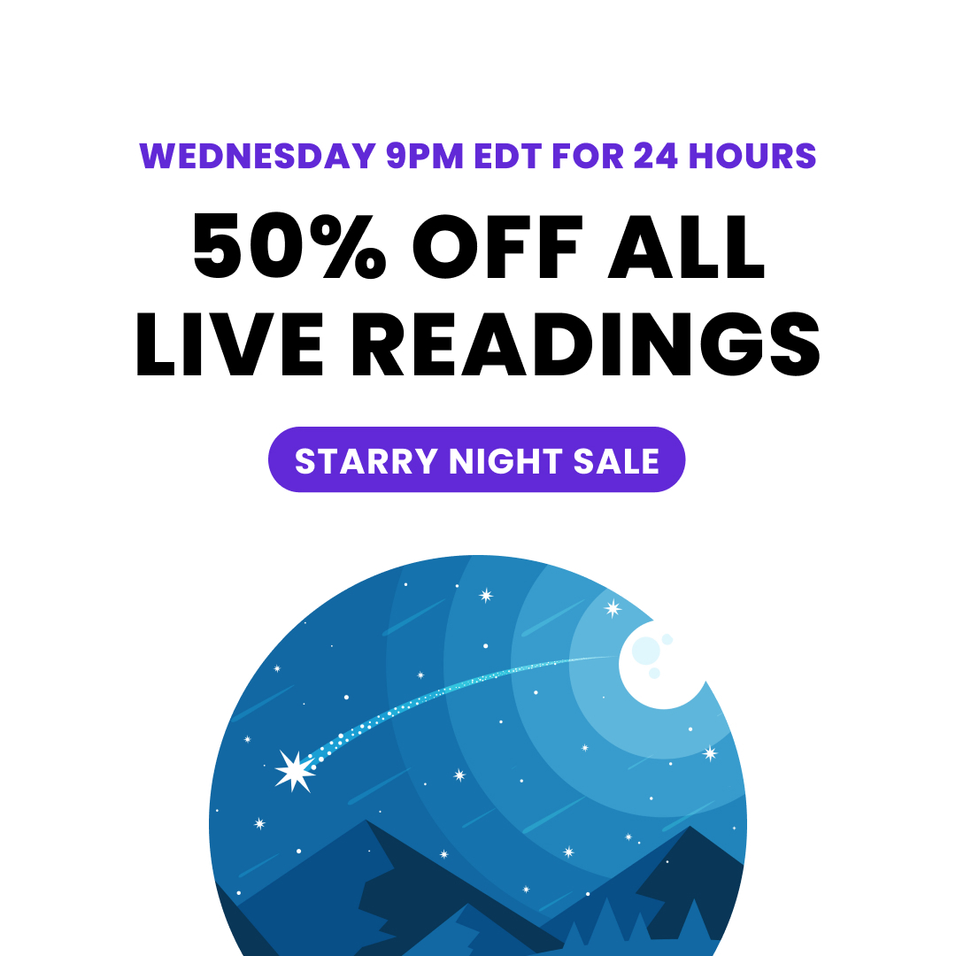 PurpleOceanPsyc's tweet photo. You wished upon a star, and we heard you!  Enjoy 50% off of readings during our Starry Night Sale, happening NOW for 24 hours, on our sister site, Purple Garden.

#Guidance #Energy #Psychic https://t.co/4sMzNDNn0q