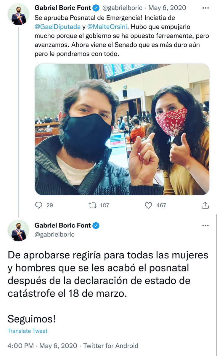 CariTop26's tweet photo. Presidente @gabrielboric lo estamos esperando para que se pronuncie… tal como lo hacía en ese entonces (Adjunto foto) #ExtensionPostnatalParental en #AlertaSanitaria SU gobierno debe cumplir su compromiso social 🚨🚨🚨🚨🚨🚨🚨🚨🚨🚨🚨🚨🚨🚨🚨🚨 https://t.co/S1kr4yZ1CV