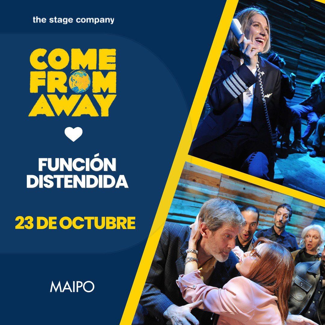 El 23 de octubre es la FUNCION DISTENDIDA de #ComeFromAway para que pueda disfrutar toda la familia. 🤍 Que es una función distendida? Abro hilo: