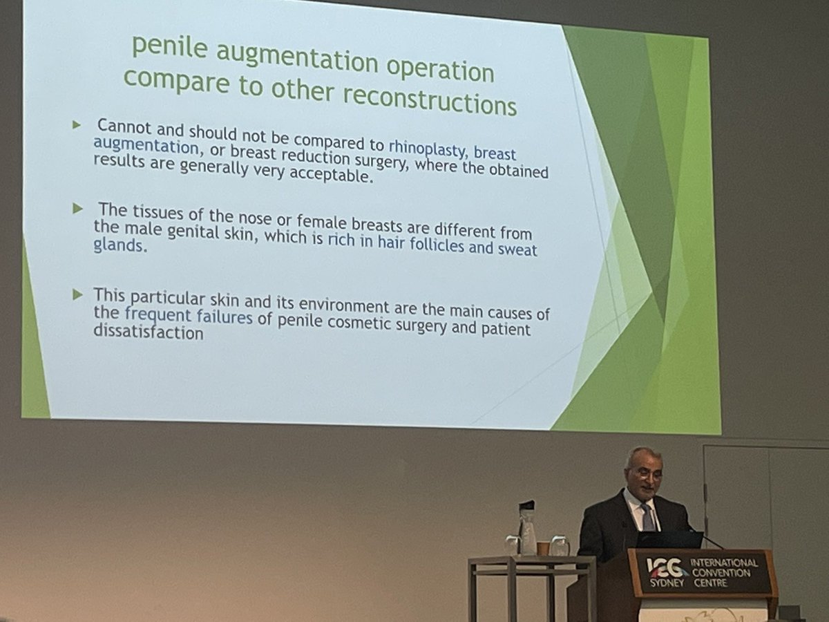 Why the penis can’t be augmented like a breast can - J.Hosseini explains @UAA2022 Sydney. @USANZUrology