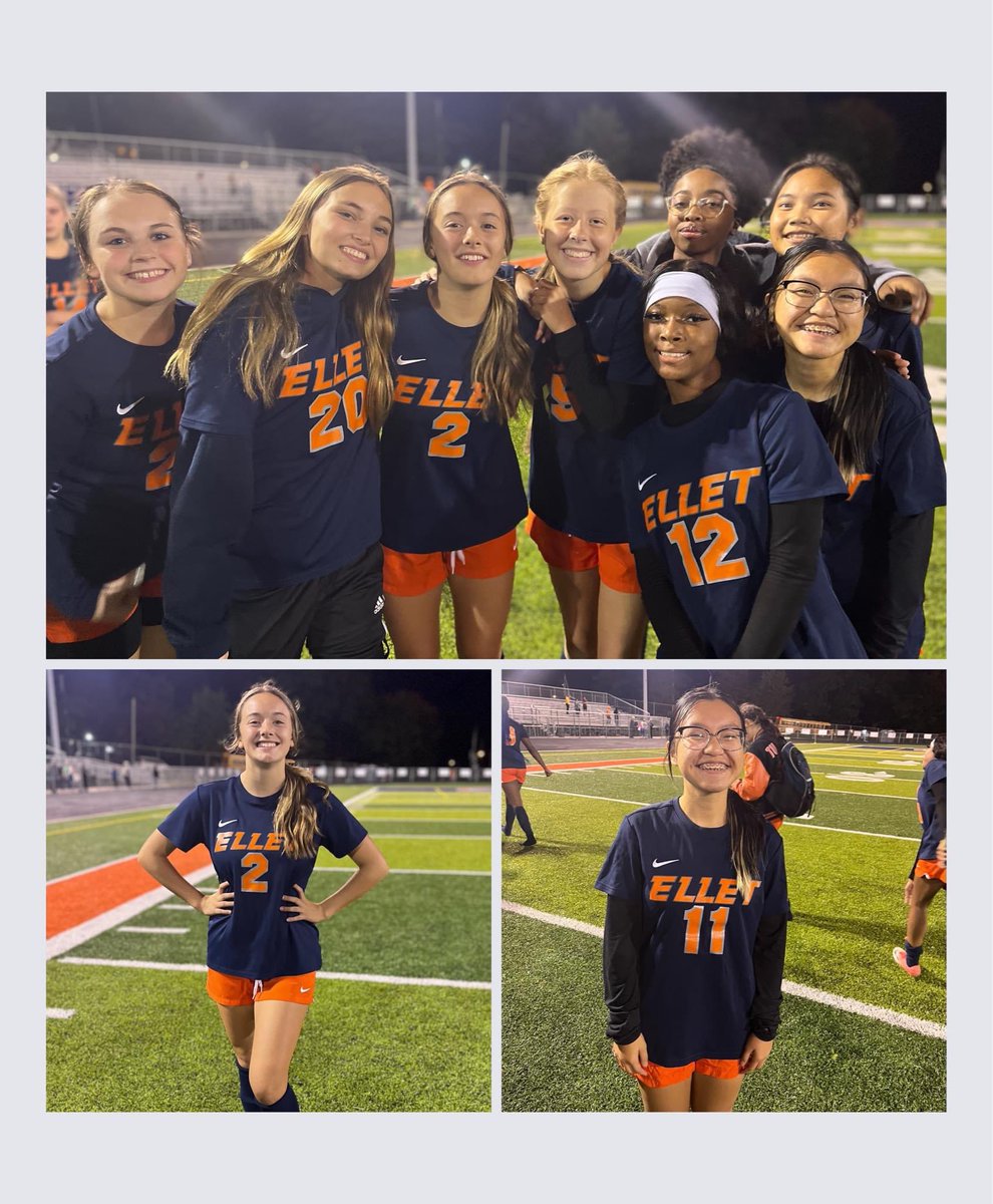 ElletSoccerFam's tweet photo. Lady Orange win 10-3. Congrats to Olivia and Iris for scoring their first career goals. Olivia is also an Ellet cheerleader. First ever Ellet cheerleader to score a goal for the Lady Orange! 📣 ⚽️ https://t.co/UBJn4a2S9s