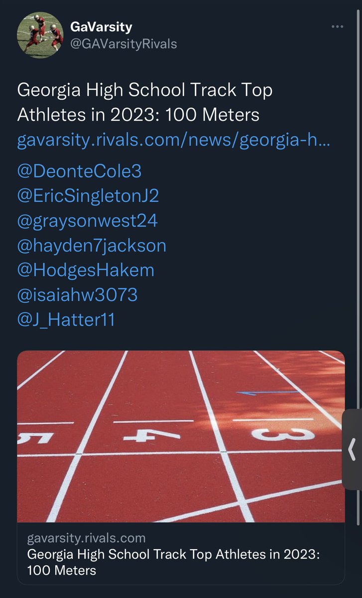 HodgesHakem's tweet photo. @niketaq @CoachWesley22 @_Coach_O @DutchtownFB1 @EliteGARecruits @247 @BigFaceSports @UWGTrack @Smokingkings81 Its going to be a track season, top Athlete’s list for 2023 https://t.co/KF8nbxIYJ9
