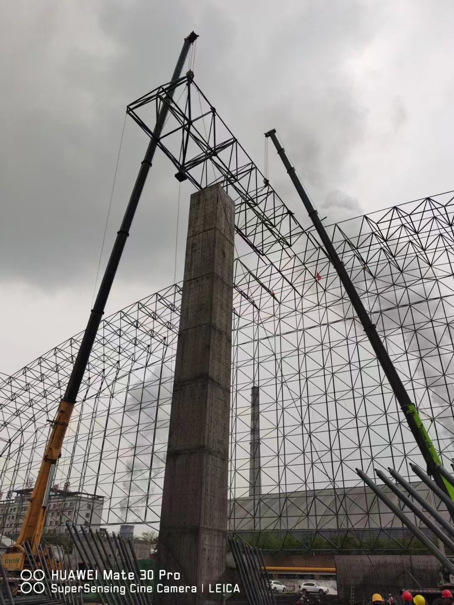 Puyesteel's tweet photo. This is Xuzhou Puye Engineering Co., LTD., our latest coal shed project, which belongs to the space frame, in China we call the space frame is also called the grid structure. The spatial framework is stable. Compared with traditional architecture, https://t.co/dR7kAVMlkx