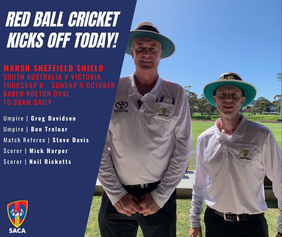Red ball cricket is here! Best of luck to our Match Officials across the next four days
