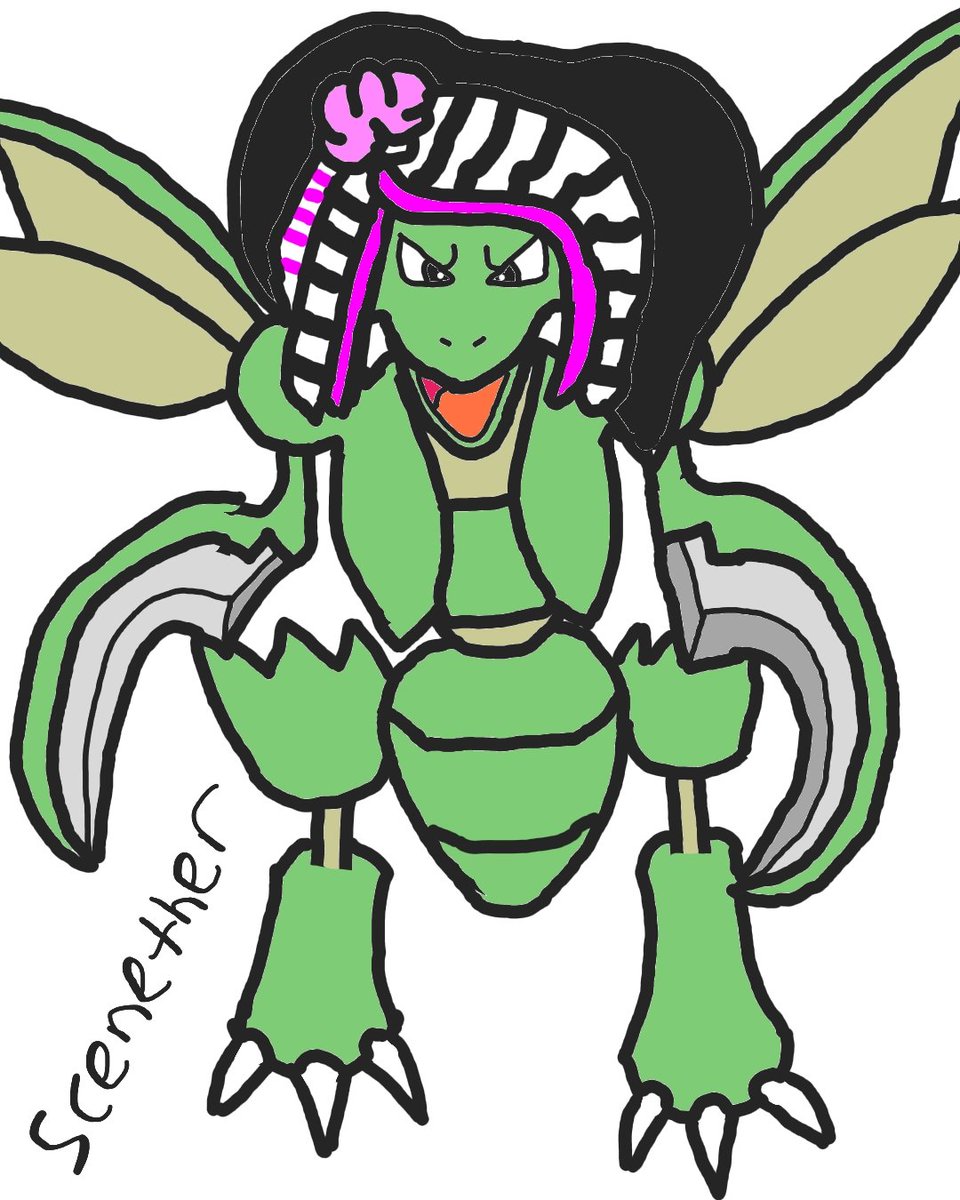 badcursedpkmn's tweet photo. It was never a phase. Scenether can be found at your local hot topic right now.

#pokemon #pokemonart #scyther #scenekid #art #cursed #cursedpkmn #PokemonScarletandviolet #videogames https://t.co/JyaI41fhbt