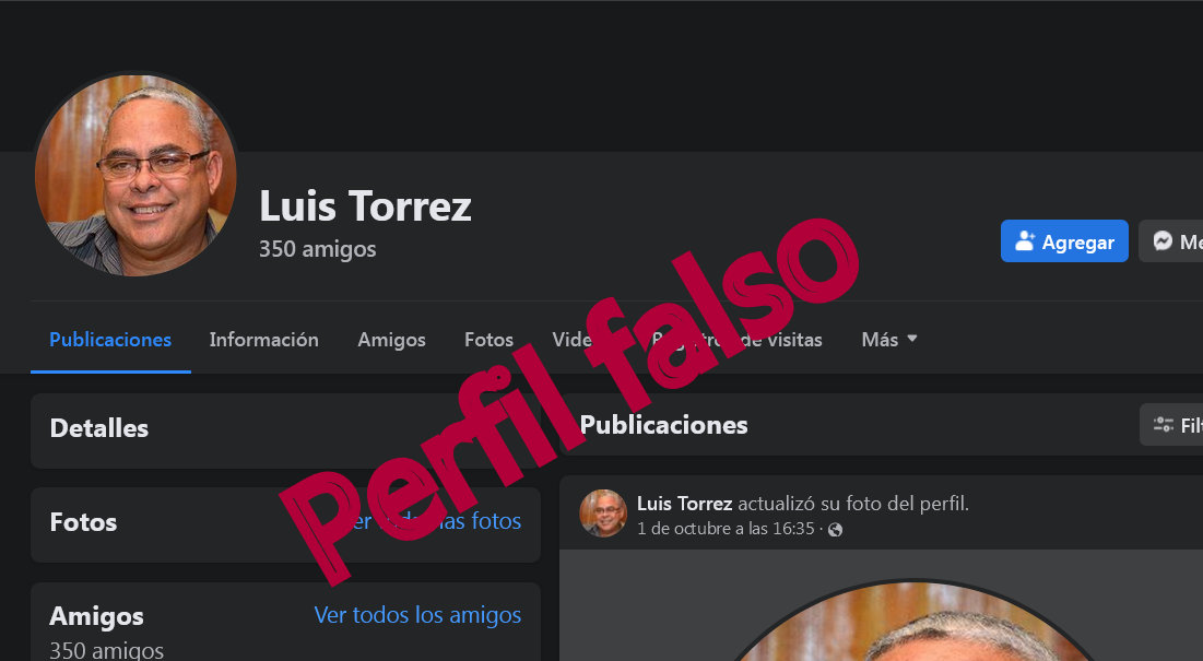 Denuncio desde mis plataformas en internet la suplantación de mi identidad como usuario de la red social Facebook, técnica de simulación que utilizan los enemigos de la Revolución. Deseo subrayar que constituye un incidente de ciberseguridad con un alto nivel de peligrosidad.