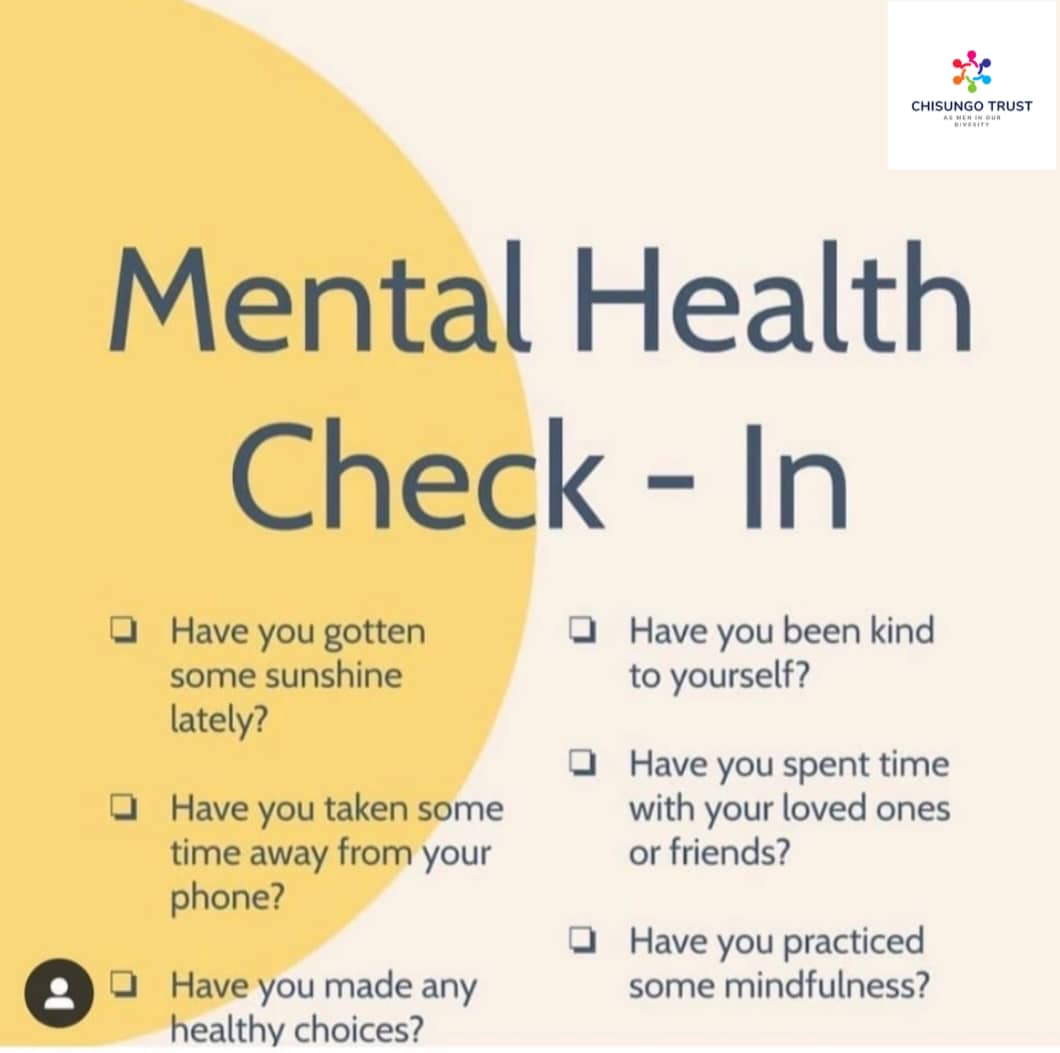 ChisungoTrust's tweet photo. Mental Health check in tiri paChisingo ipapo.Mental illness awareness week.
#mentalillness #mentalhealthmatters 
@BOthieno @ZMunandi @Men4Equality @men_engage @MenArise1 @HealthAtHeartZW @galzinf @HealthFZim @FondsTrust @HandsOfHope_zw @LWUGANDA @SaferTogetherZW @ihalalafrica https://t.co/gDilIJrkFu