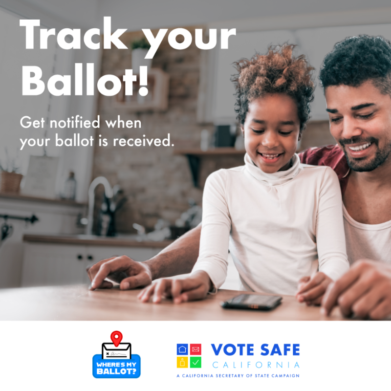 CASOSVote's tweet photo. Every registered CA voter should receive a vote-by-mail ballot by November.
Through https://t.co/5ds0vx7kgP, you can:
• Track your vote-by-mail ballot as soon as it's been mailed to you
• Get notified when your county receives your completed ballot