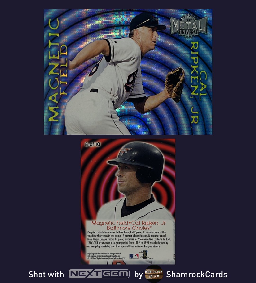 ShamrockCards's tweet photo. CAL RIPKEN JR 1997 METAL UNIVERSE MAGNETIC FIELD #8
See This Card: https://t.co/WzEhodPwIw
See Entire Collection: https://t.co/jSw8GV4XkY
@nextgemapp #cards #90sinsert #baseballcards #thehobby #baseball #topps #calripkenjr https://t.co/PSKDhIVpZ0